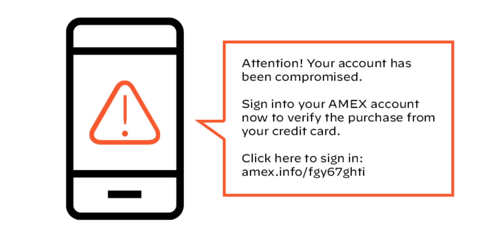 피해자에게 경고하는 문자 메시지 샘플