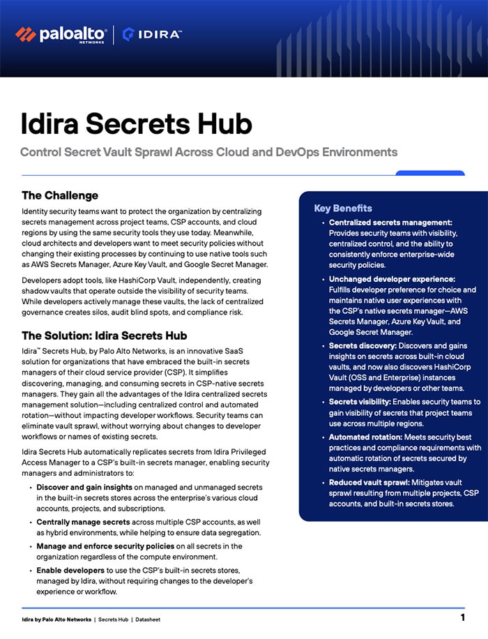 Secrets Hub 데이터 시트