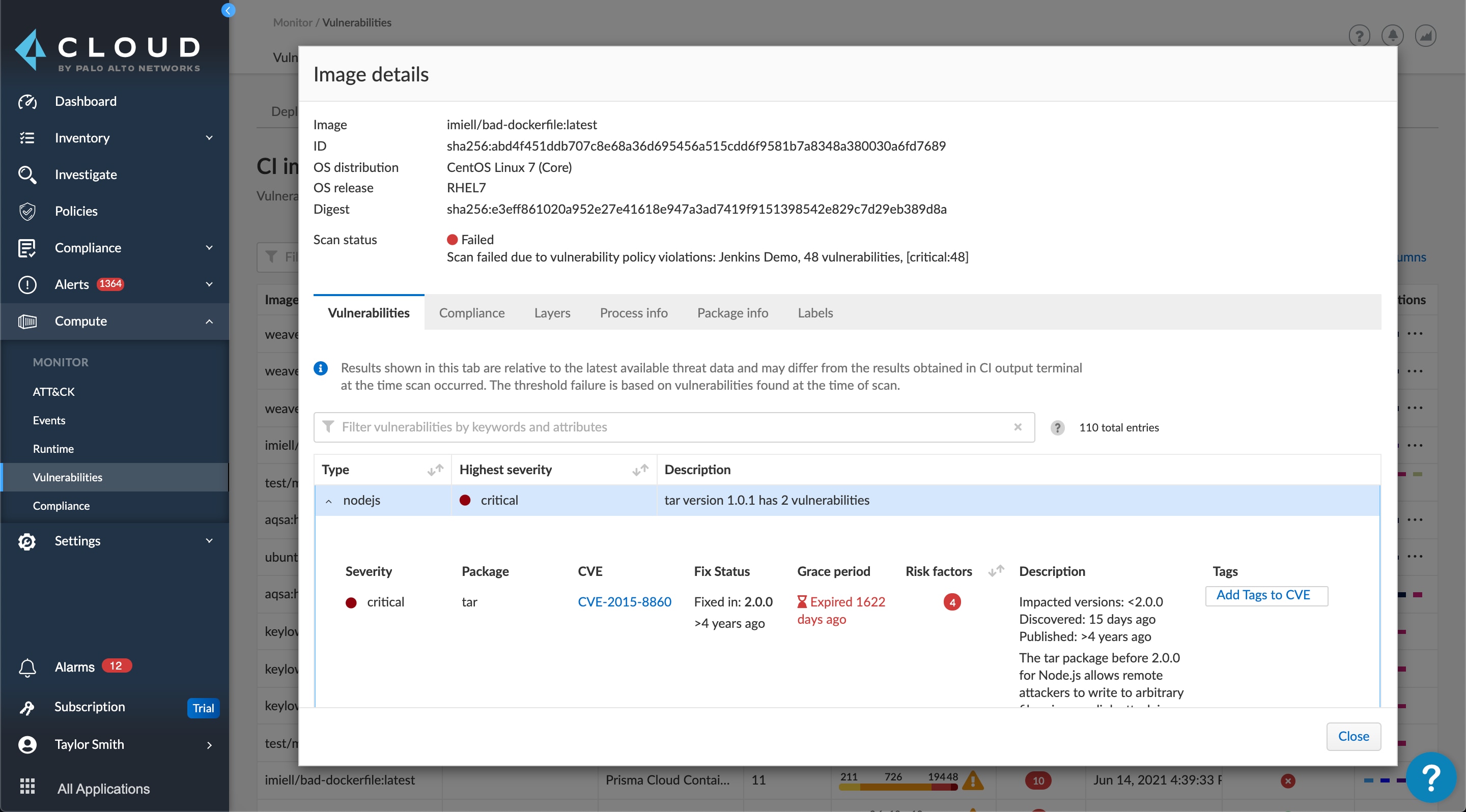  컨테이너 이미지 스캔