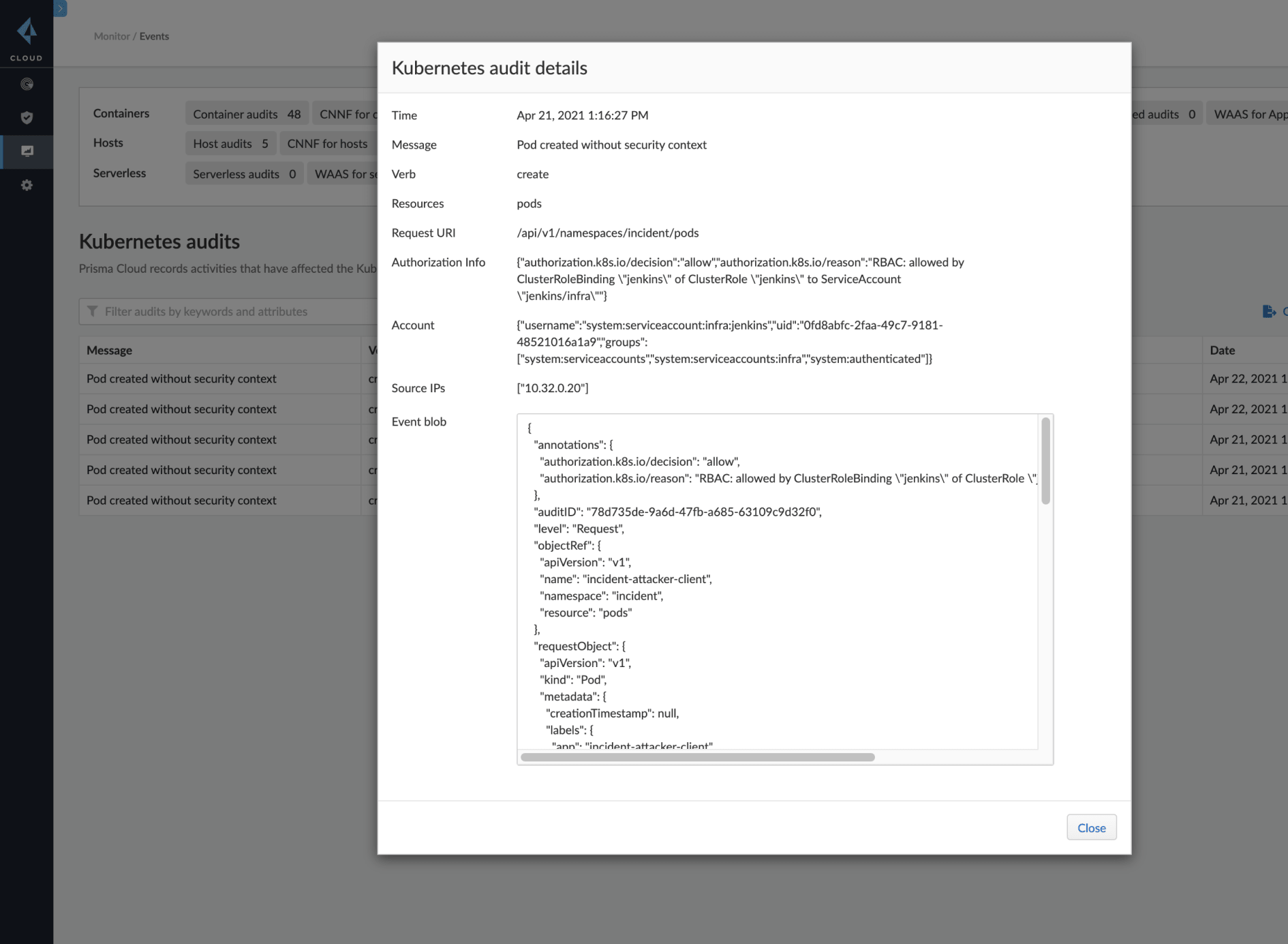 컨테이너 액세스 제어